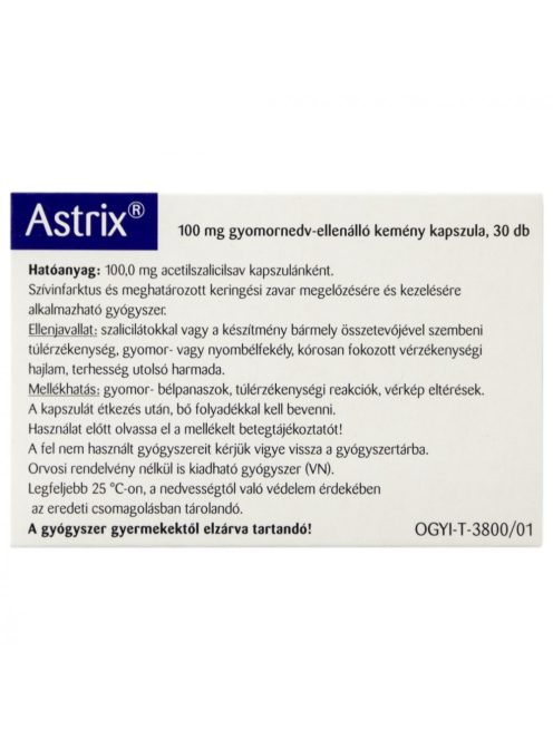 ASTRIX 100 mg gyomornedv-ellenálló kemény kapszula 30 db