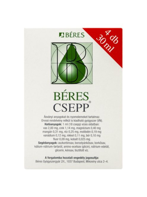 BÉRES Csepp belsőleges oldatos cseppek 4 db (4x30 ml)