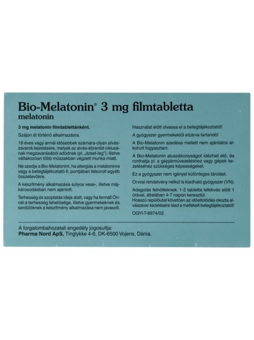 BIO-MELATONIN 3 mg filmtabletta 60 db