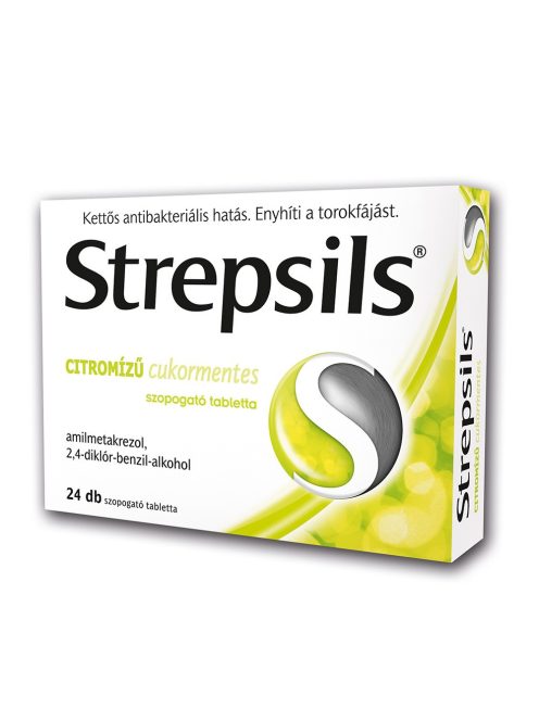 STREPSILS citromízű cukormentes szopogató tabletta 24 db