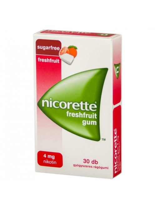 NICORETTE FRESHFRUIT GUM 4 mg gyógyszeres rágógumi 30 db