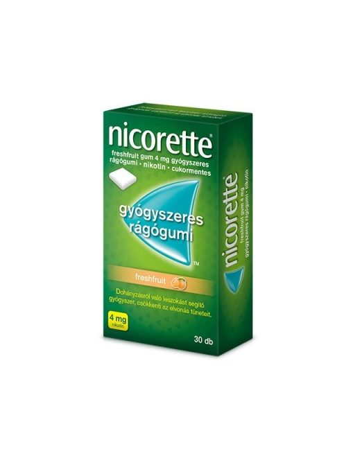 NICORETTE FRESHFRUIT GUM 4 mg gyógyszeres rágógumi 30 db