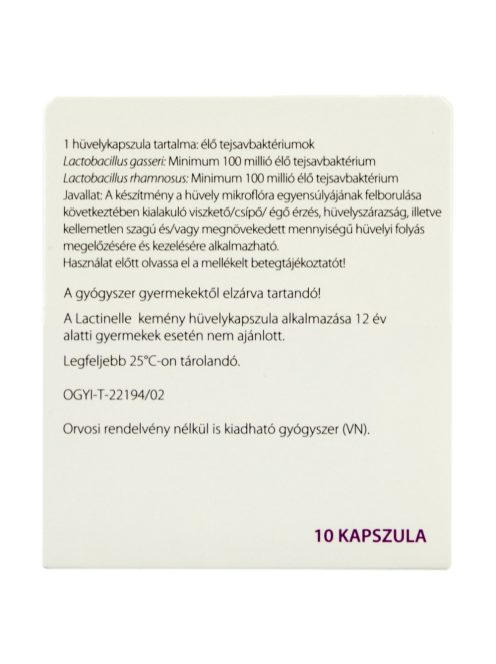 LACTINELLE kemény hüvelykapszula 10 db