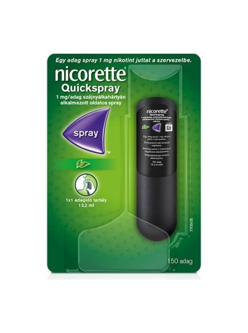 NICORETTE QUICKSPRAY 1 mg/adag szájnyálkahártyán alkalmazott spray 1 doboz