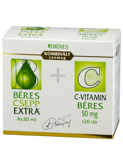 BÉRES CSEPP EXTRA belsőleges oldatos cseppek 4x30 ml + C-VITAMIN BÉRES 50 mg tabletta 120 db