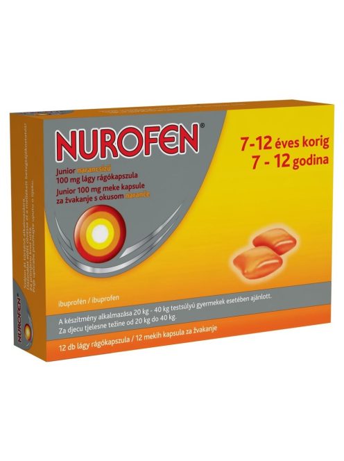NUROFEN JUNIOR narancs 100 mg lágy rágókapszula 12 db