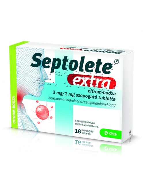 SEPTOLETE EXTRA citrom-bodza 3 mg/1 mg szopogató tabletta 16 db