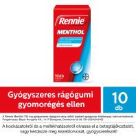 RENNIE menthol 750 mg gyógyszeres rágógumi 10 db