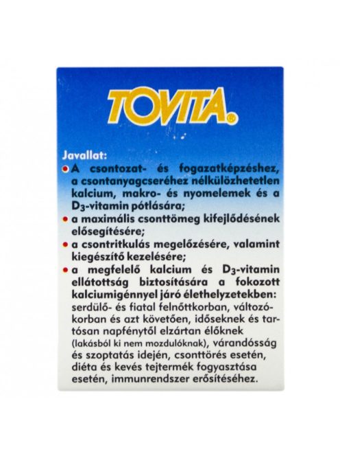 TOVITA+D3-VITAMIN csonterősítő tabletta 60 db