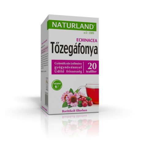 NATURLAND TŐZEGÁFONYA + ECHINACEA gyümölcs tea 20 db