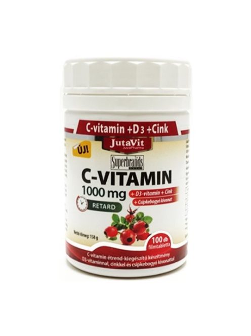 JUTAVIT C-VITAMIN 1000 mg + D3 vitamin + cink + csipkebogyó filmtabletta 100 db