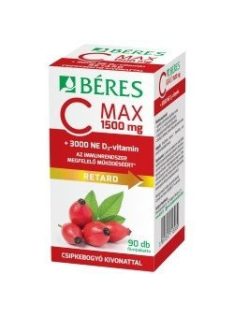   BÉRES C MAX 1500 mg RETARD filmtabletta csipkebogyó kivonattal + 3000 NE D3-vitamin 90 db