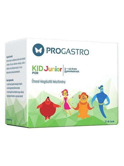 PROGASTRO KID JUNIOR élőflórát tartalmazó étrend-kiegészítő készítmény 3-12 éves gyerekeknek 31 db 